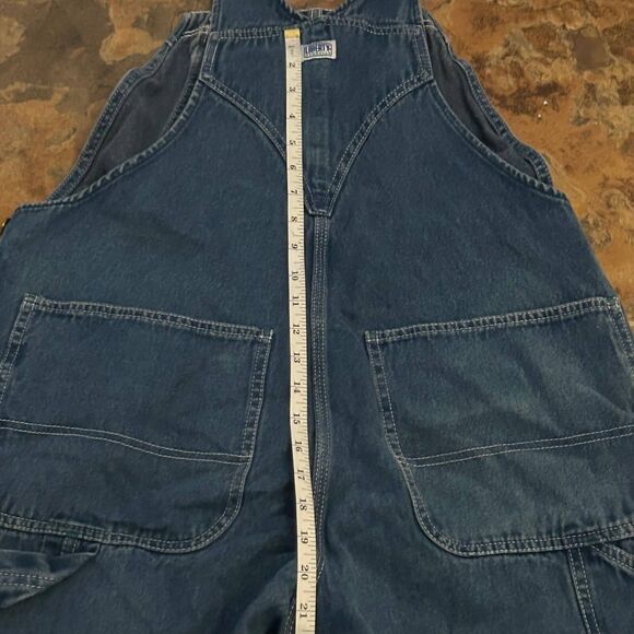 Liberty Stonewashed Overalls Mens Blue Denim Wide Legs Adjustable bib straps M - Picture 8 of 11